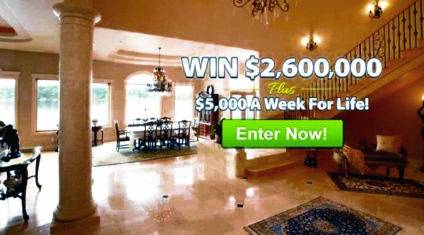PCH Win $2600000.00 Plus $5000 a Week for Life