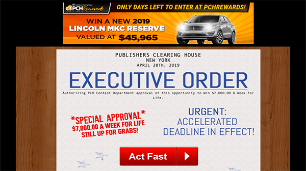 PCH 7,000 a Week For Life Sweepstakes