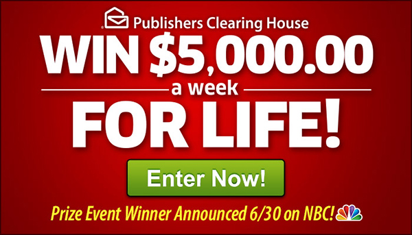 PCH Win 5,000 a Week for Life