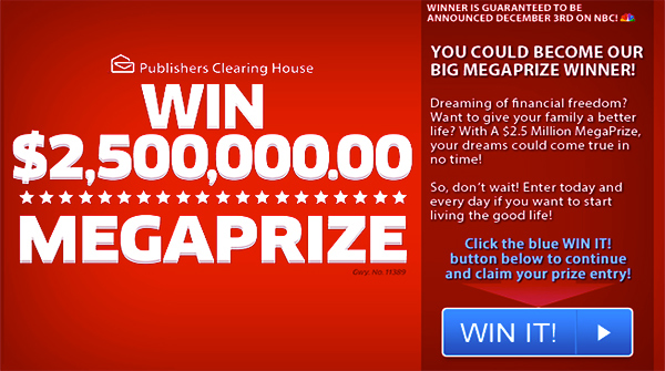 Win $2500000.00 Megaprize 2020!