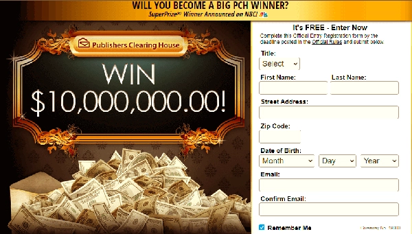 pch com Sweepstakes Entry Registration Number